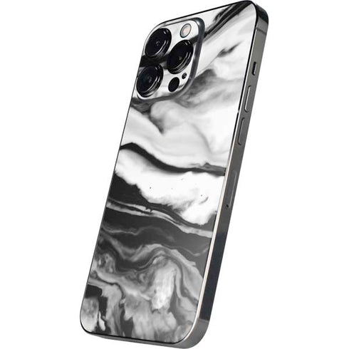 Black and White Marble Ink iPhone 14 Pro Skin